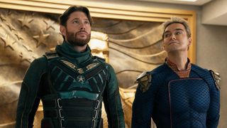 Jensen Ackles as Soldier Boy and Antony Starr as Homelander in "The Boys" season 5 on Prime Video