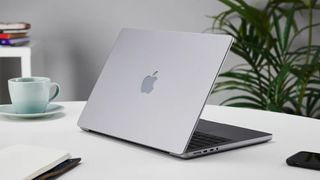 An Apple MacBook Pro 14-inch on a desk