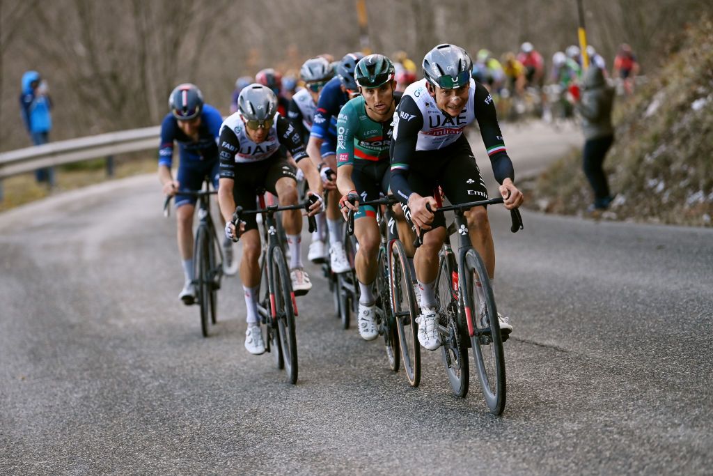 SARNANOSASSORETTO ITALY MARCH 10 Davide Formolo of Italy and UAE Team Emirates competes during the 58th TirrenoAdriatico 2023 Stage 5 a 1656km stage from Morro dOro to SarnanoSassotetto 1451m UCIWT TirrenoAdriatico on March 10 2023 in SarnanoSassotetto Italy Photo by Tim de WaeleGetty Images