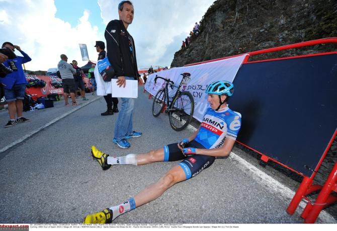 Dan Martin (Garmin-Sharp is spent after the final summit finish of the race