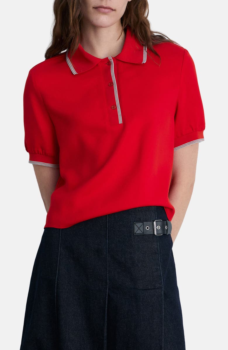 Contrast Trim Crop Polo