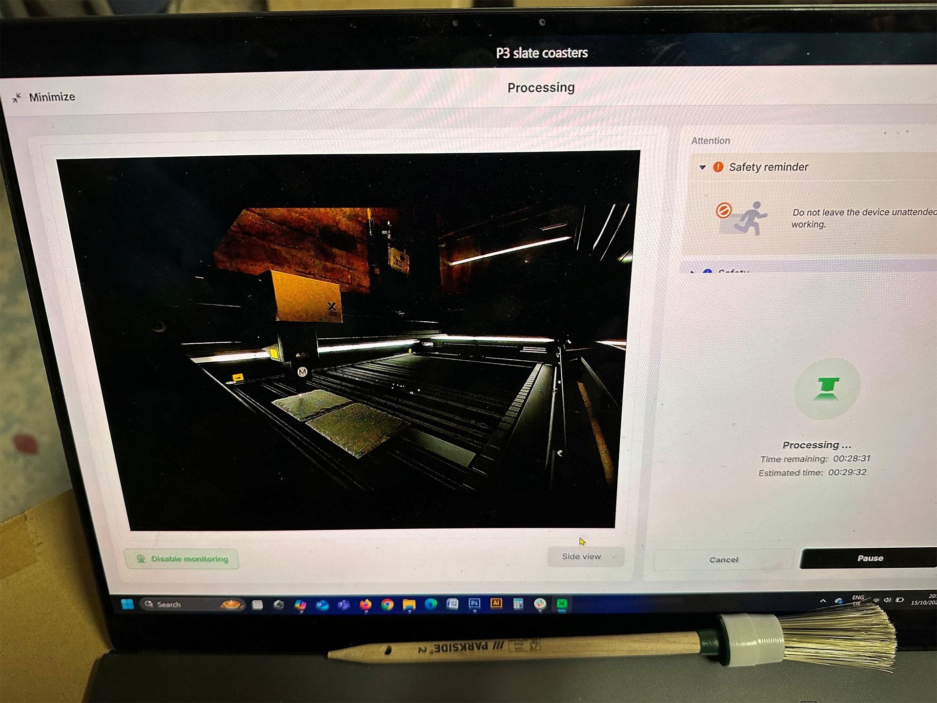 xTool P3 laser testing