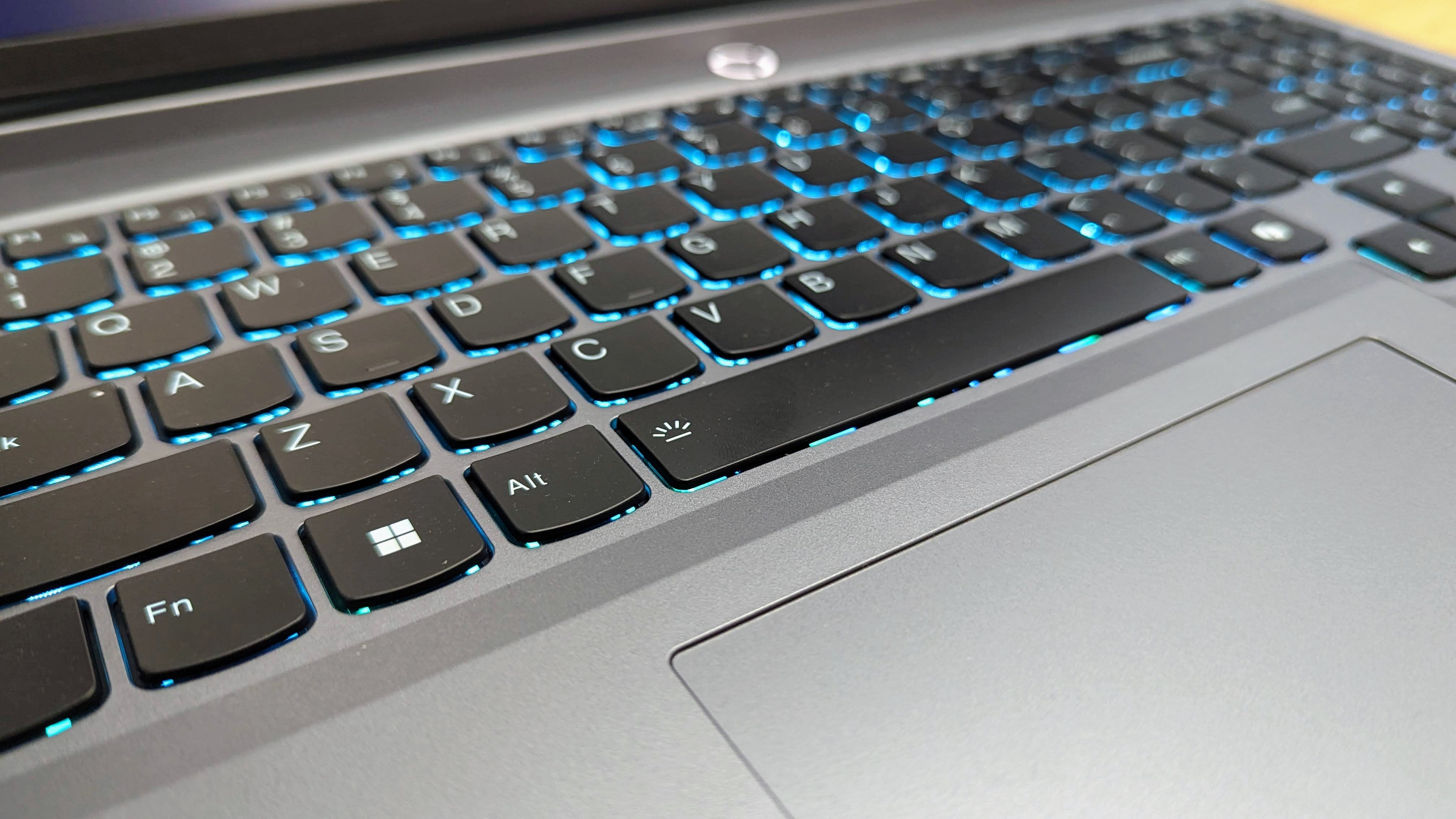 Lenovo Legion 5i (Gen 9) keyboard and trackpad close up