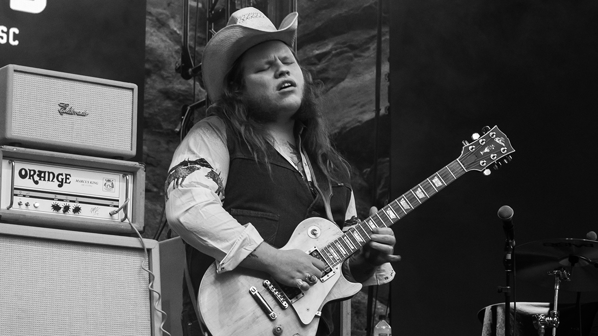Marcus King playing Jeff Beck's Yardburst on stage 