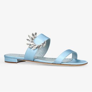 ice blue flat sandals