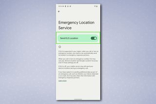 The Android location services menu