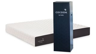 Cocoon Chill Memory Foam mattress and box product shot on a white background