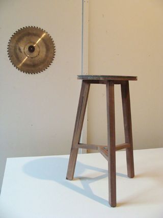 An oak stool from Steven Banken's 'Tannic Acid' collection,
