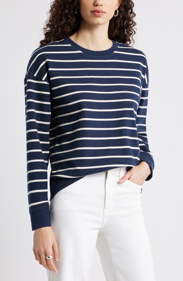 Stripe Pullover Sweatshirt