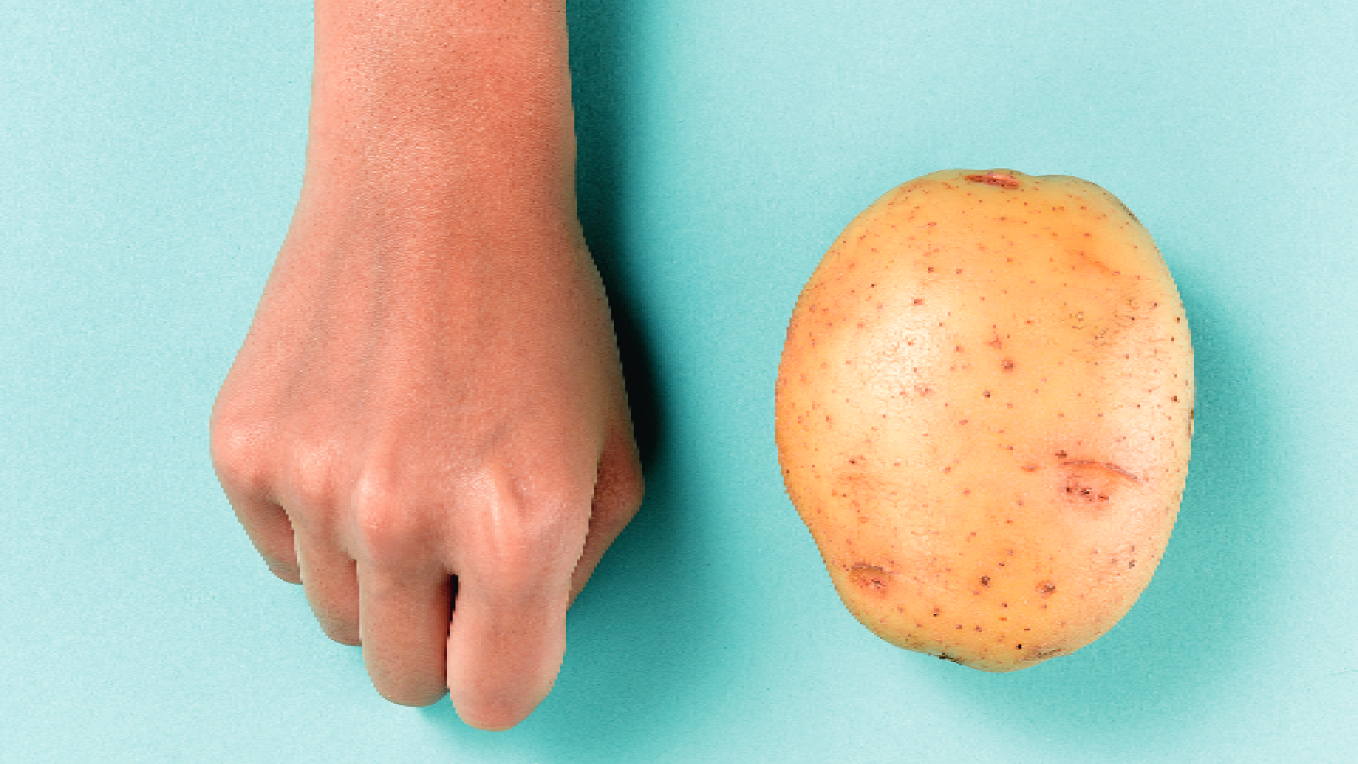 fist next to potato