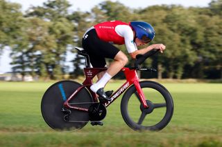 EMMEN NETHERLANDS SEPTEMBER 20 Stefan Kung of Switzerland sprints during the 29th UEC Road Cycling European Championships 2023 Elite Mens Individual Time Trial a 295 km race from Emmen to Emmen UCIWT on September 20 2023 in Emmen Netherlands Photo by Bas CzerwinskiGetty Images