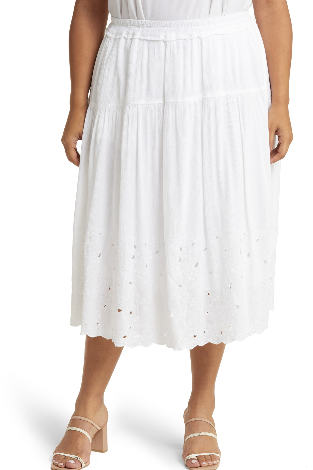 Treasure & Bond Plissé Eyelet Skirt