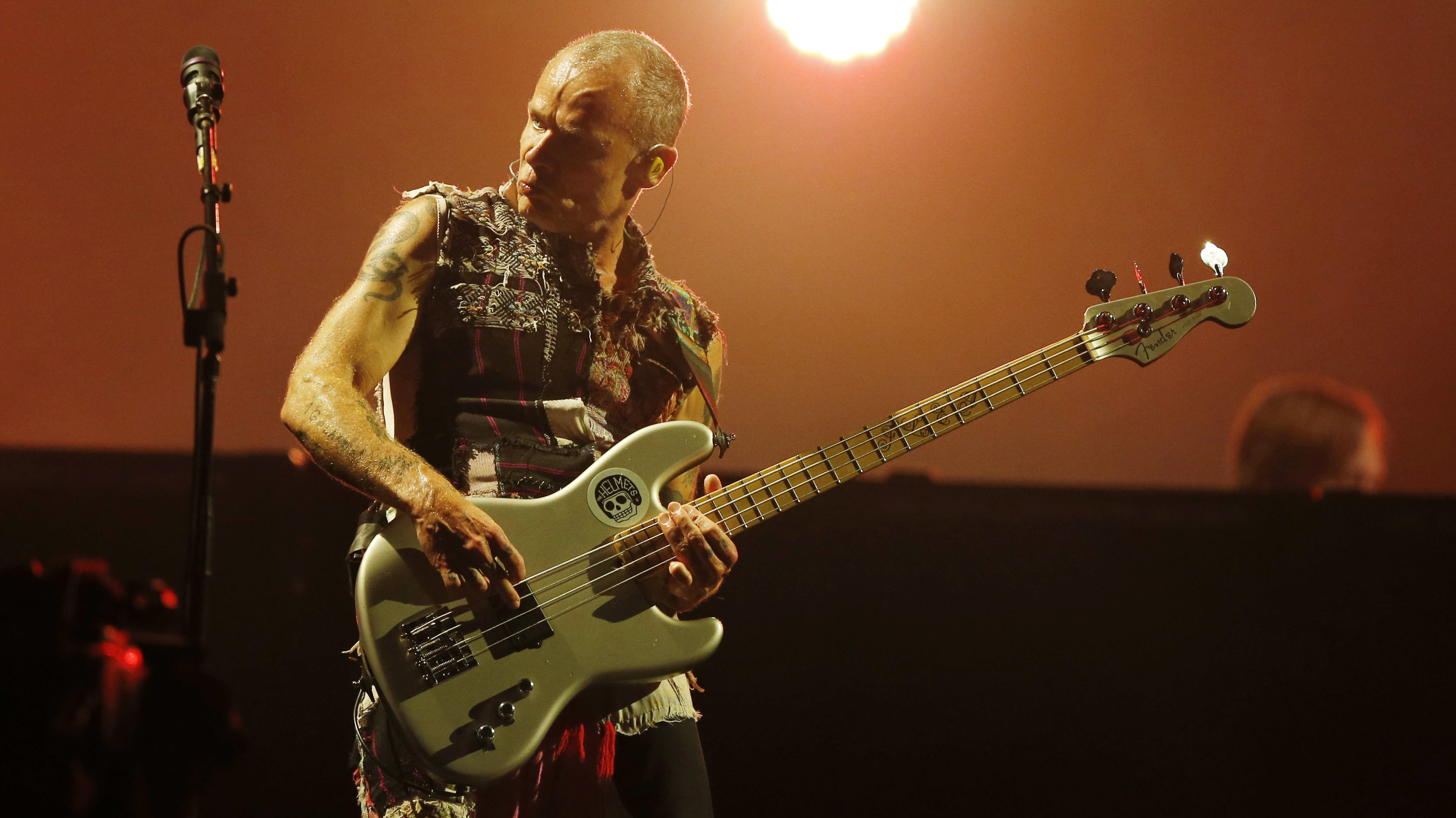 Flea of the Red Hot Chili Peppers performs during Rock in Rio 2019 at Palco Mundo at Cidade do Rock on October 3, 2019 in Rio de Janeiro, Brazil