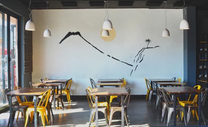 Interior view of the Momo Baohaus Restaurant in Johannesburg, South-Africa