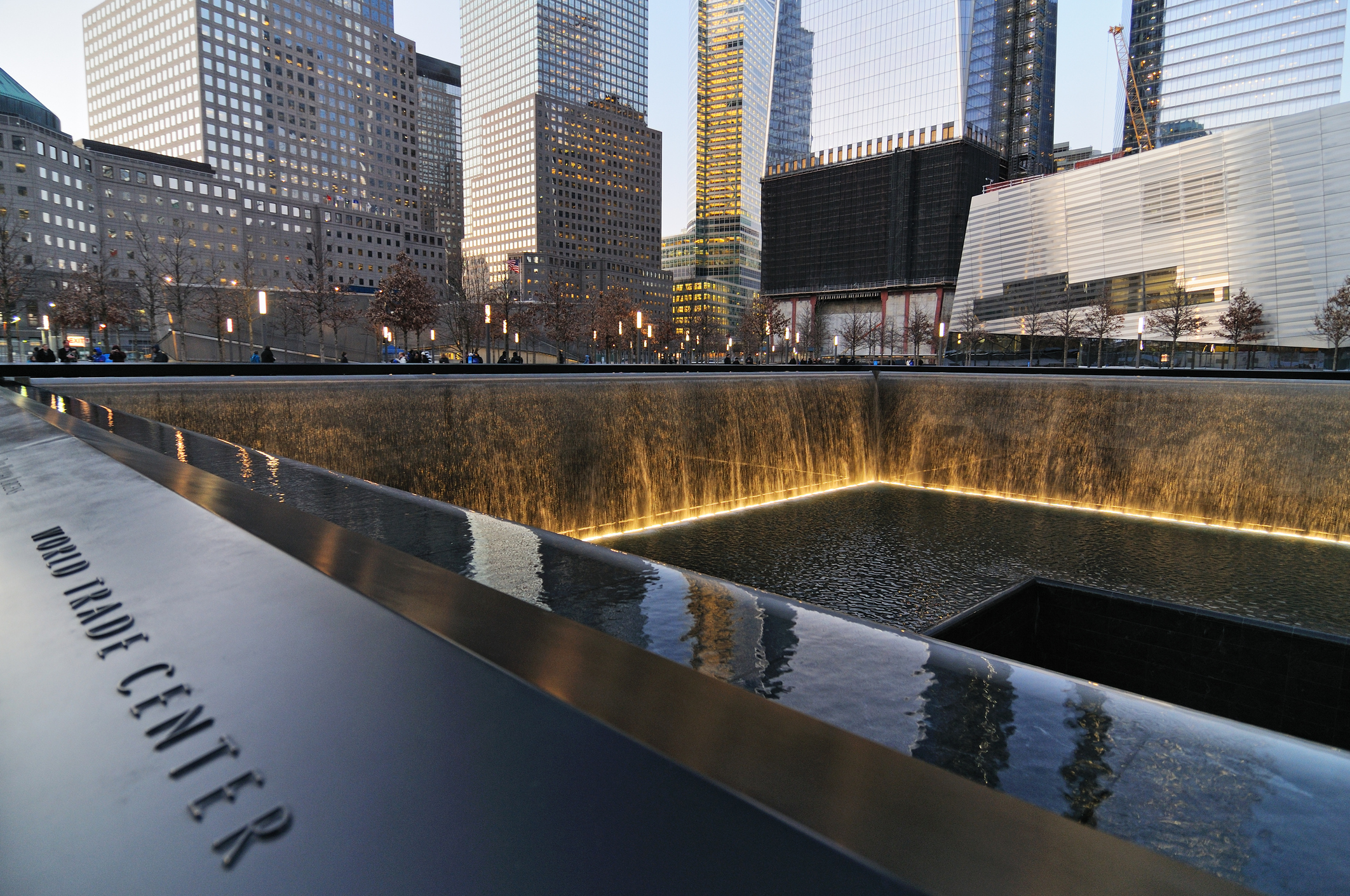 A reflecting pool at the 9/11 Memorial in Lower Manhattan.