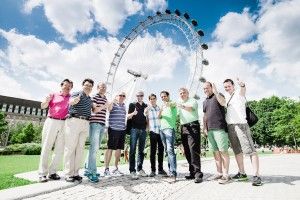 #TheOpenRoadtrip participants on the South Bank in front of The London Eye