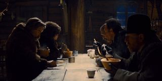 The Hateful Eight eating stew together