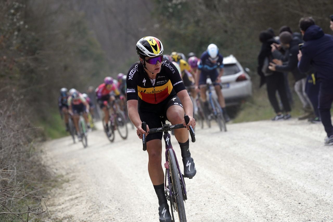 Strade Bianche Women 2022 - 8th Edition - Siena - Siena 136 km - 05/03/2022 - Lotte Kopecky (BEL - Team SD Worx) - photo Massimo Fulgenzi/SprintCyclingAgency&Acirc;&copy;2022