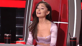 Screenshot of Ariana Grande crying on The Voice