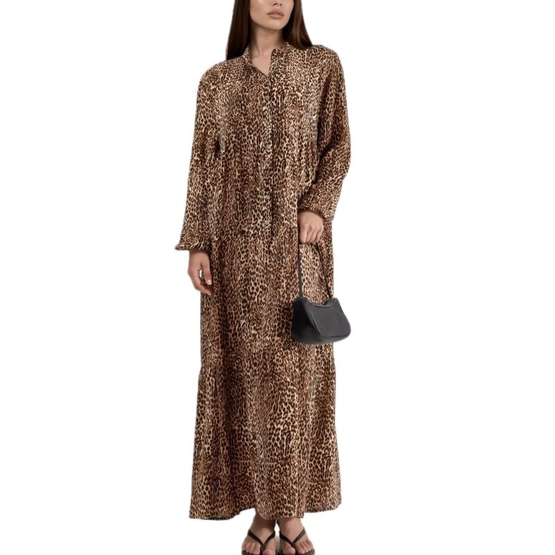 Hiccup, Comfort Fit Leopard Print Maxi Dress