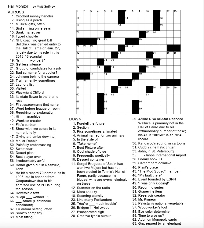 An unsolved crossword puzzle.