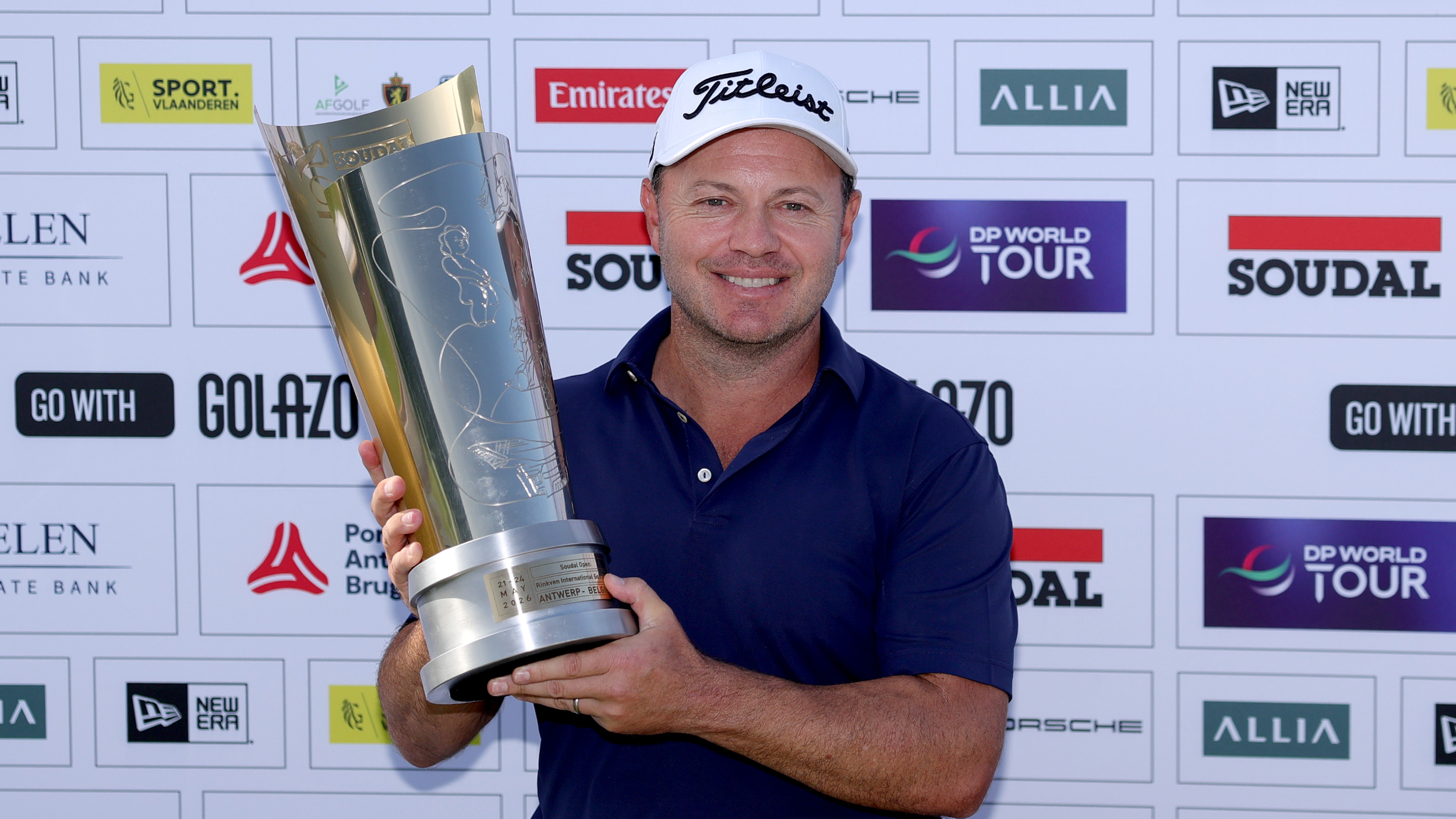 Richard Sterne with the Soudal Open trophy in Belgium