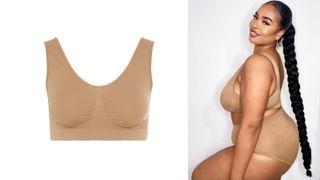 best bras for back fat include this higher back crop top style bra