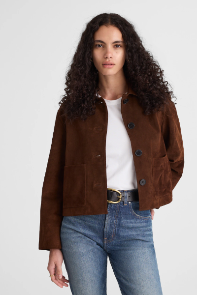 MW, Boxy-Crop Jacket in Suede