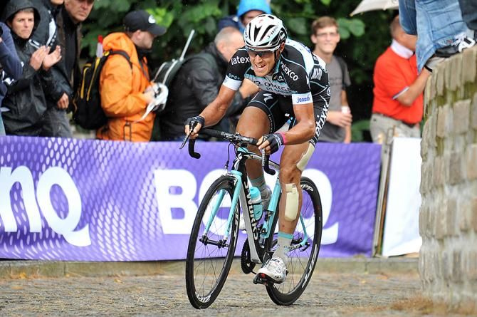 Matteo Trentin (Omega Pharma-QuickStep) takes the stage 7 victory at the Tour de France