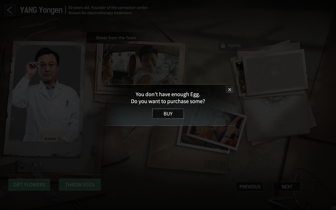 A pop-up in Breakout 13 saying "You don't have enough egg" and asking if you want to purchase some.