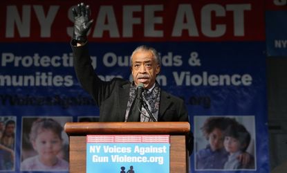 Rev. Al Sharpton tries to carry the gun violence momentum with a rally in Harlem on March 21.