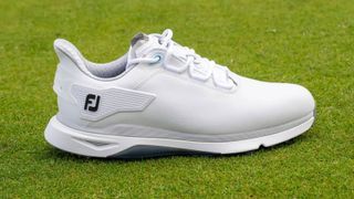 The FootJoy Pro/SLX Golf Shoe on a green background