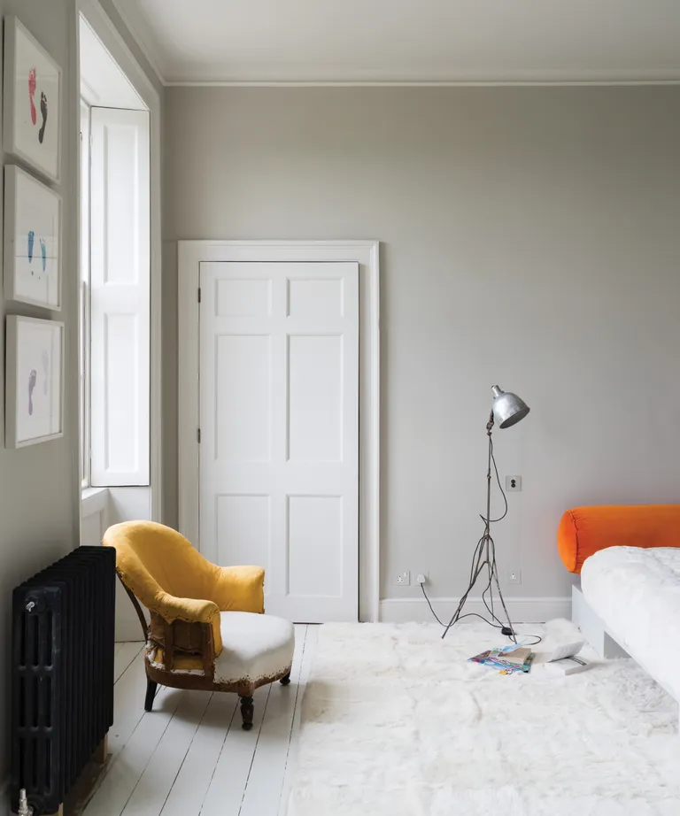 Skimming Stone by Farrow & Ball on the walls of a living room
