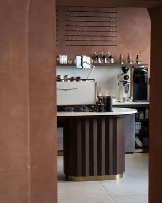 The chocolate-hued interiors of Qima Café