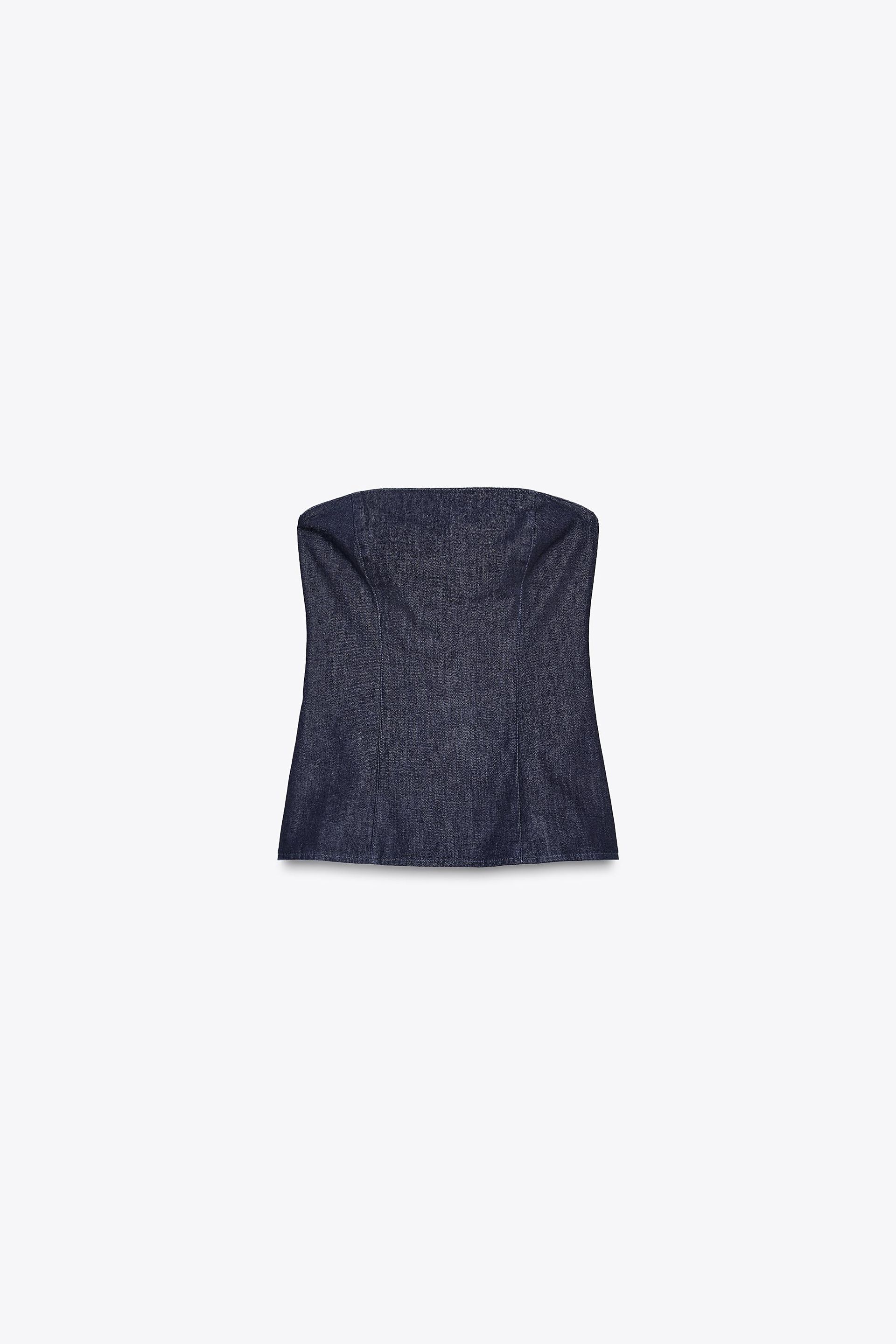 Trf Denim Bandeau Top