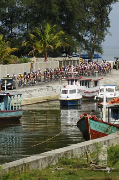 Peloton started sea side town Pariaman