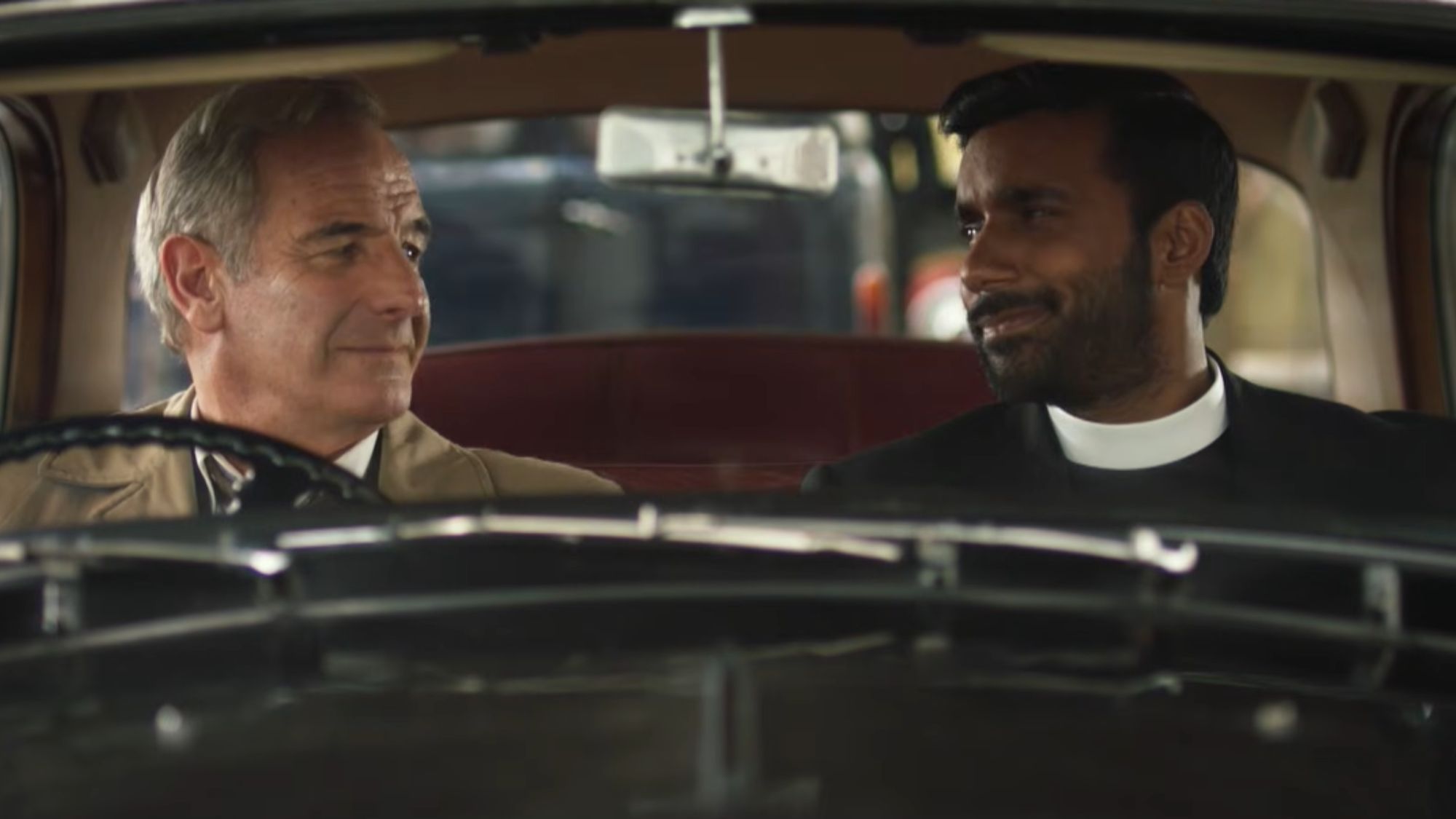 Robson Green and Rishi Nair in Grantchester.