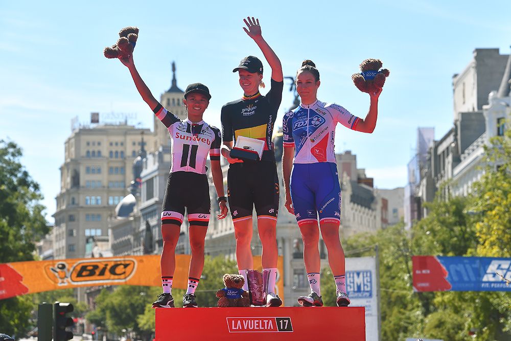 Rivera, D'Hoore and Fournier on the la Madrid Challenge podium
