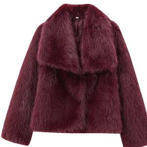 Faux Burgundy Fur Jacket