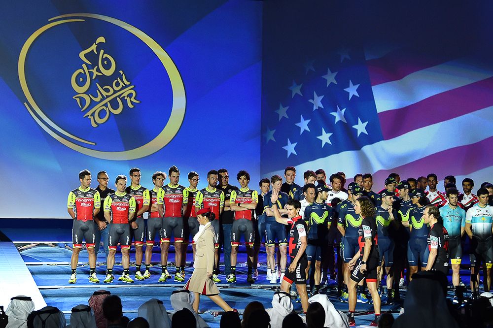 BMC Racing take the stage at the Dubai Tour presentation