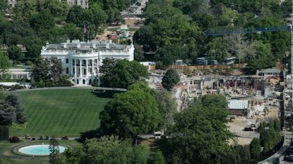 The White House ballroom construction in progress