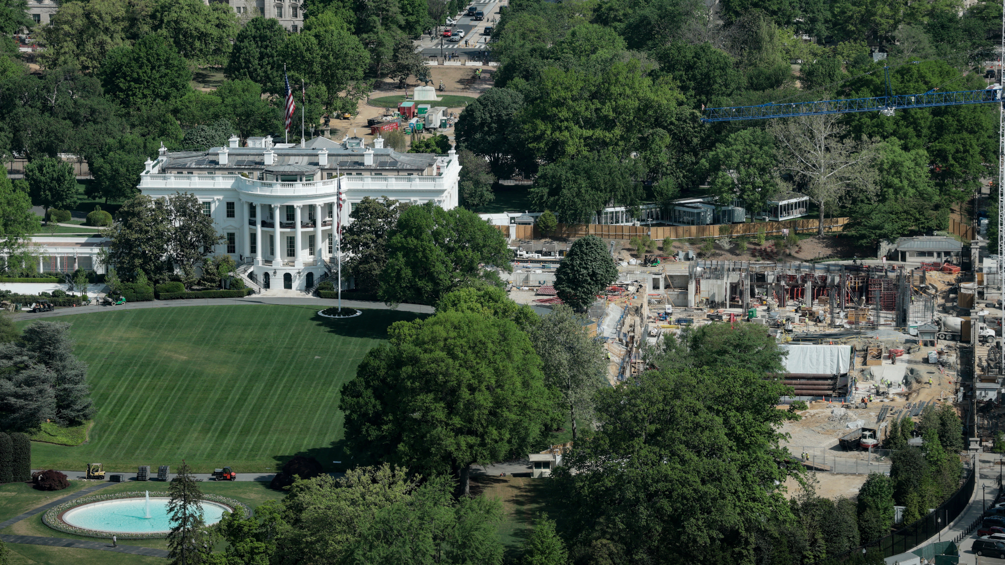 The White House ballroom construction in progress