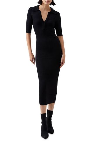 Cosysoft Polo Rib Midi Sweater Dress