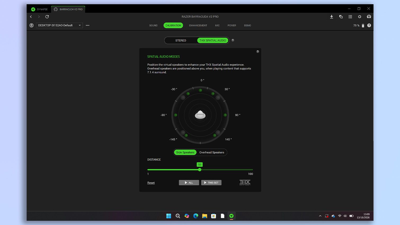 Razer Synapse and Razer Audio app screenshot