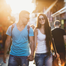 Leg, Trousers, Denim, Jeans, T-shirt, Bag, Luggage and bags, Street fashion, Sunlight, Waist,