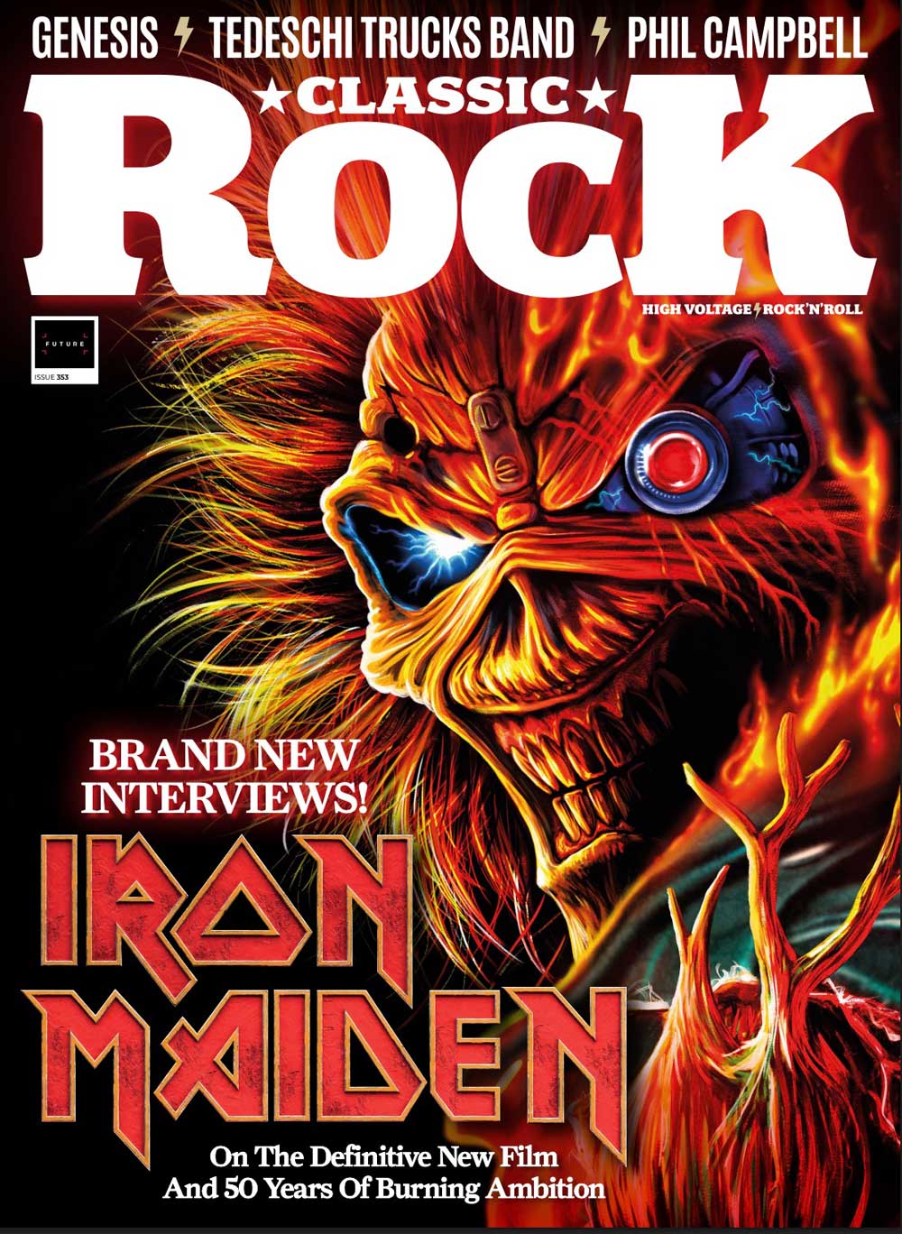 The cover of Classic Rock 353, featuring Iron Maiden's mascot Eddie