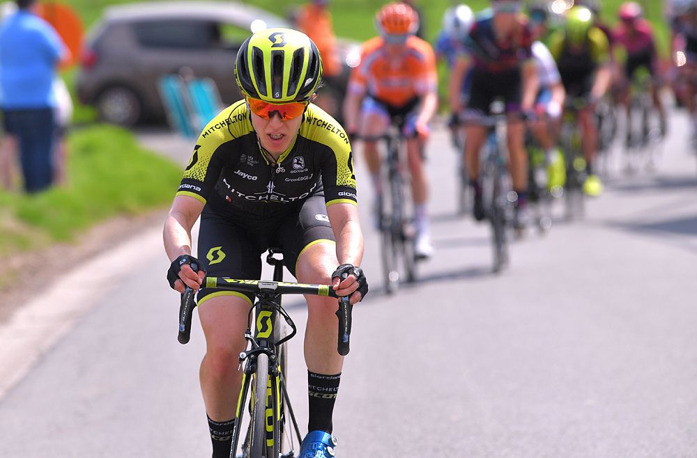 Amanda Spratt (Mitchelton-Scott) goes solo at Liege-Bastogne-Liege