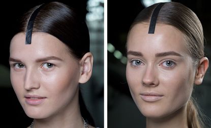 Diane Kendal gave models translucently pale complexions and completely matte lips