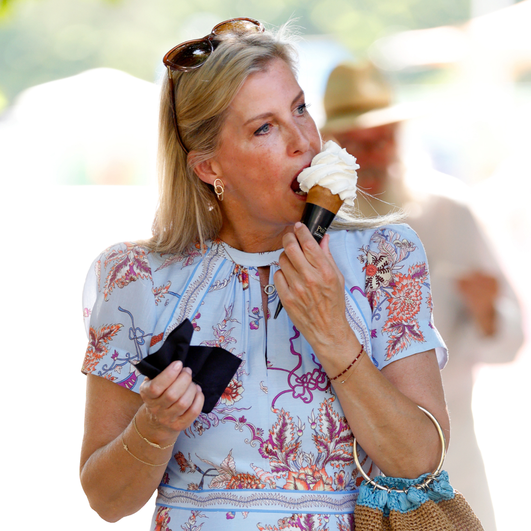 Duchess Sophie eating an ice cream cone