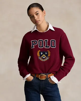 Logo Crest Wool Crewneck Sweater